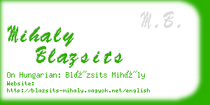 mihaly blazsits business card